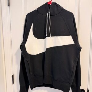 Nike Classic Black Hoodie with White Accents